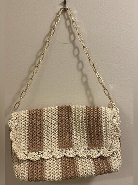 Shiraleah paper straw shoulder bag